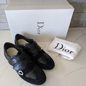 DIOR almost like new black leather sneakers